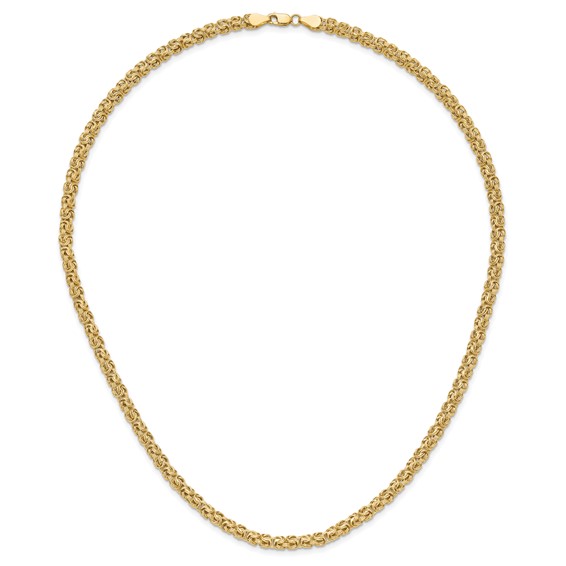 14K Polished 4.25mm Fancy Byzantine Link 18 inch Necklace