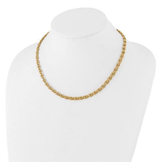 14K Polished Fancy Link Necklace