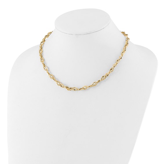 14k Polished Fancy Link 18.25inch Necklace