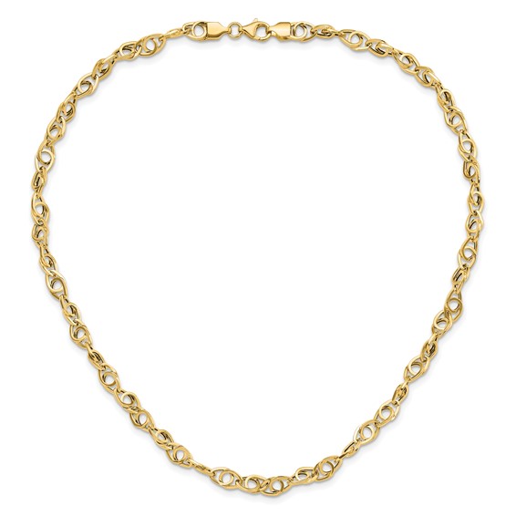 14k Polished Fancy Link 18.25inch Necklace