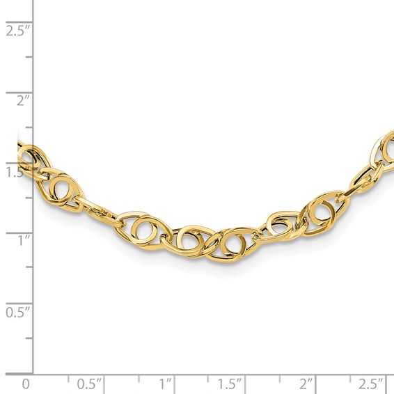 14k Polished Fancy Link 18.25inch Necklace