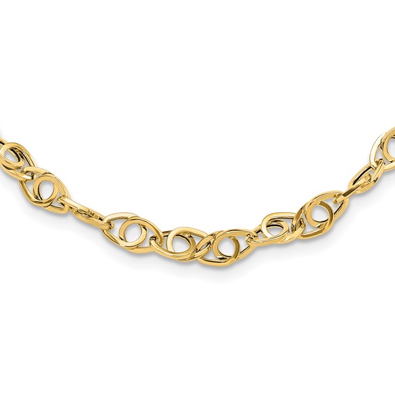 14k Polished Fancy Link 18.25inch Necklace