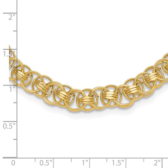14K Polished 7.6mm Fancy Double Link 18 inch Necklace