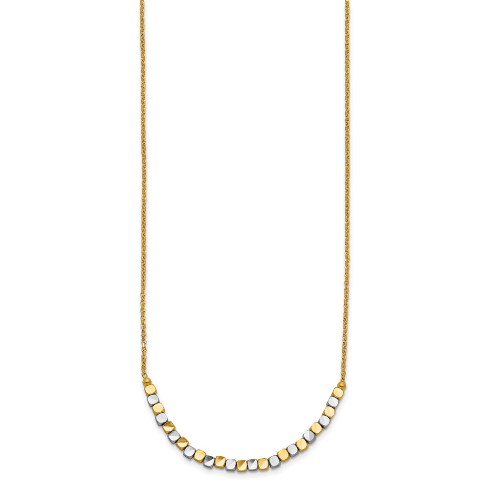 14K Two-tone Beaded 18in Necklace (SF3013-18)