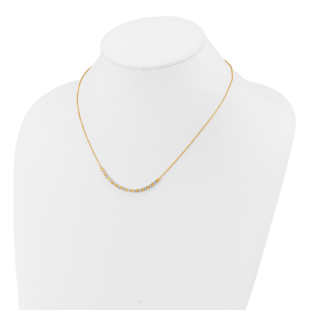 14K Two-tone Beaded 18in Necklace (SF3013-18)