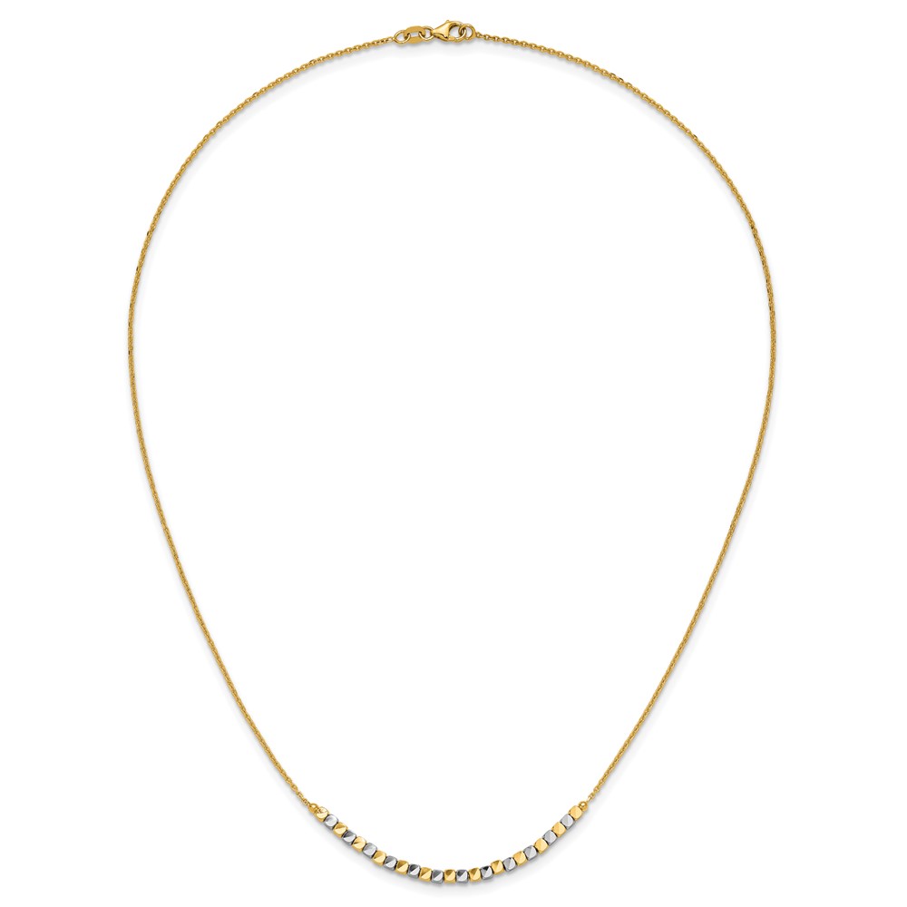 14K Two-tone Beaded 18in Necklace (SF3013-18)