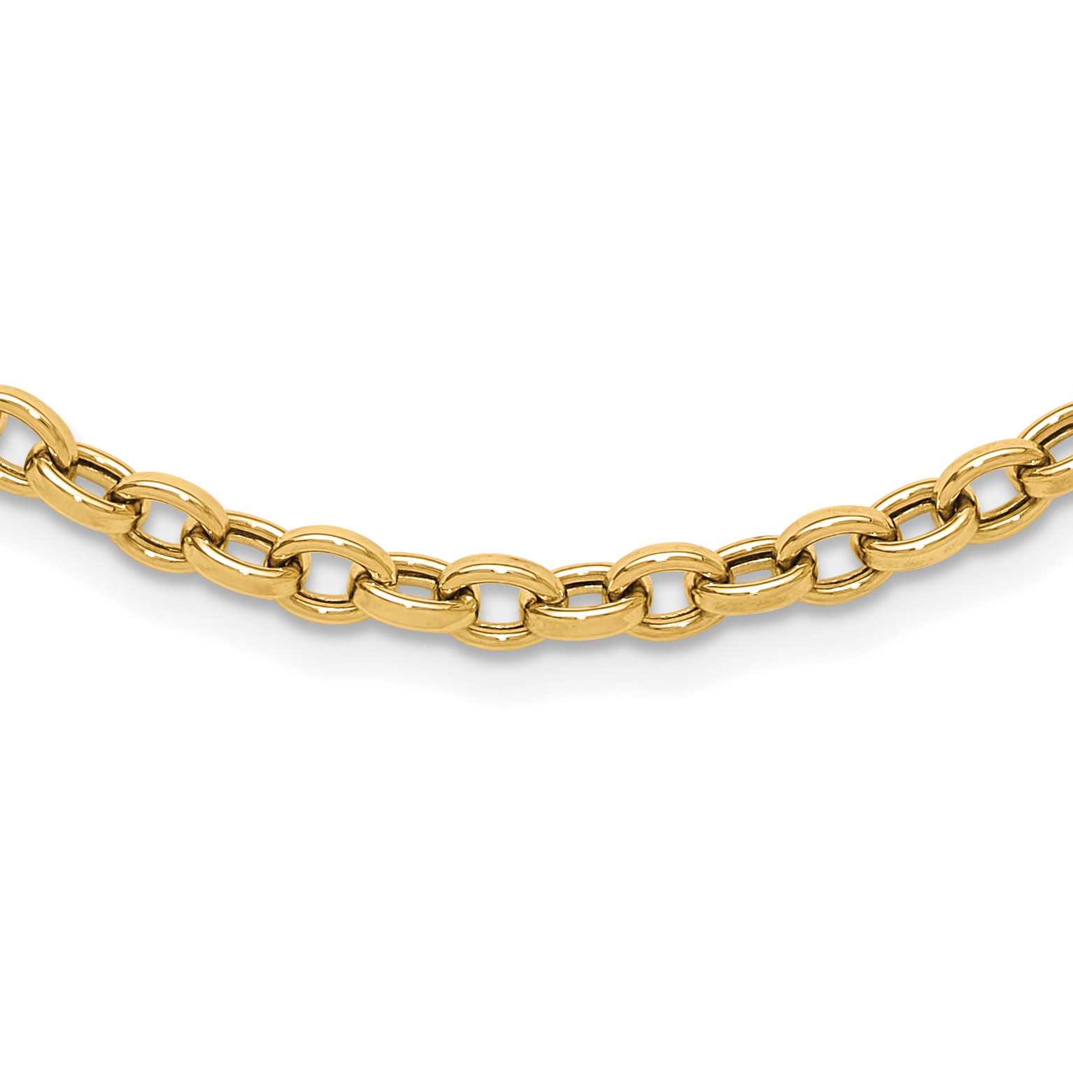 14K Polished 4.25mm Fancy Oval Cable Link 17.5 inch Necklace (SF3014-17.5)