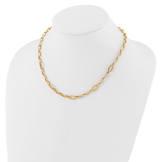 14K Polished Fancy Cable Link Necklace
