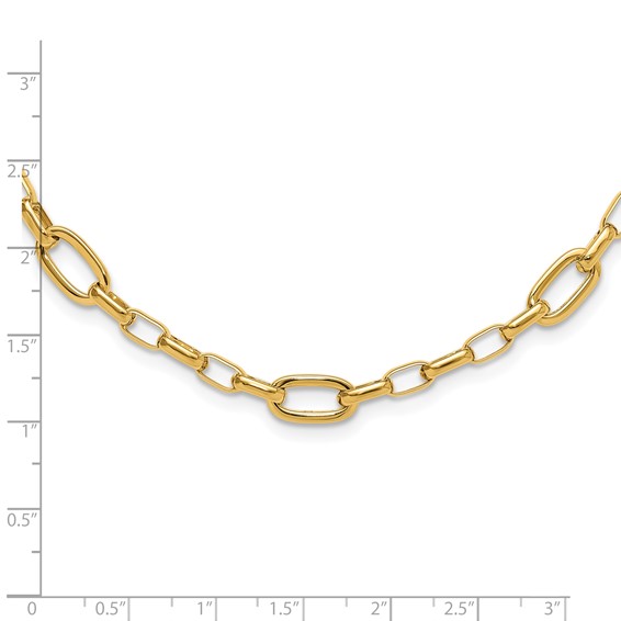 14K Polished Fancy Cable Link Necklace