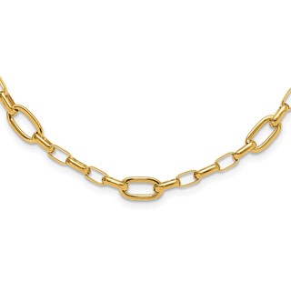 14K Polished Fancy Cable Link Necklace