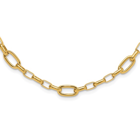 14K Polished Fancy Cable Link Necklace