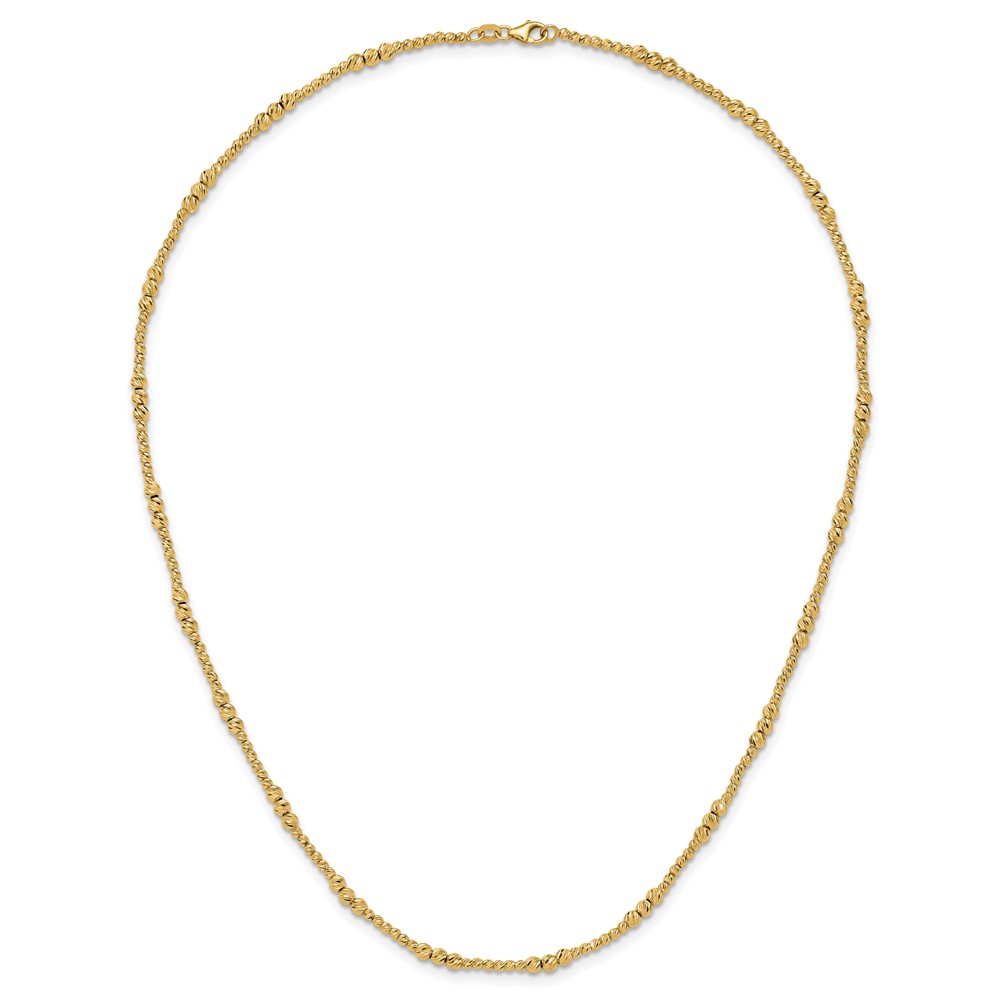 14K Diamond-cut Beaded 18 inch Necklace (SF3026-18)