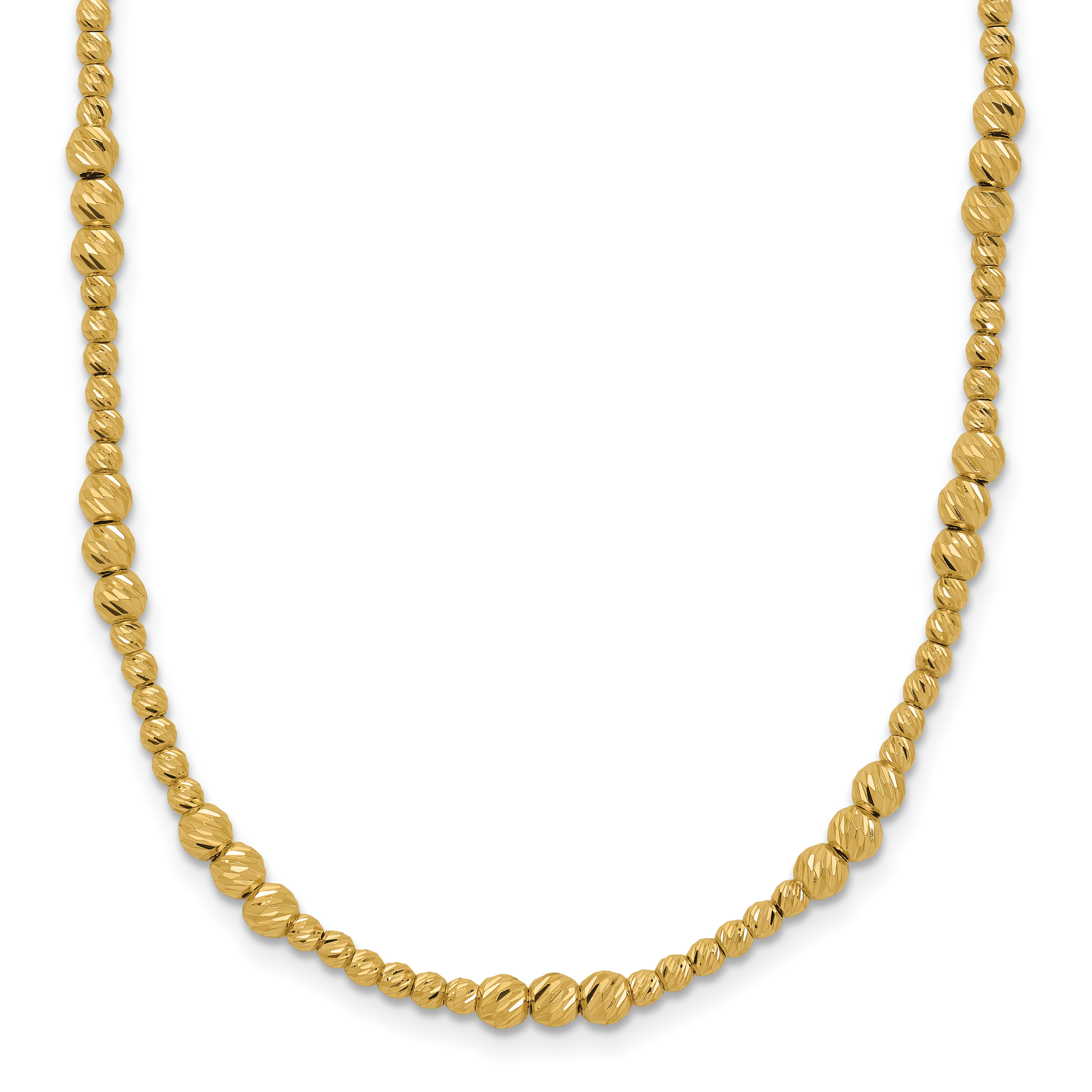 14K Diamond-cut Beaded 18 inch Necklace (SF3026-18)