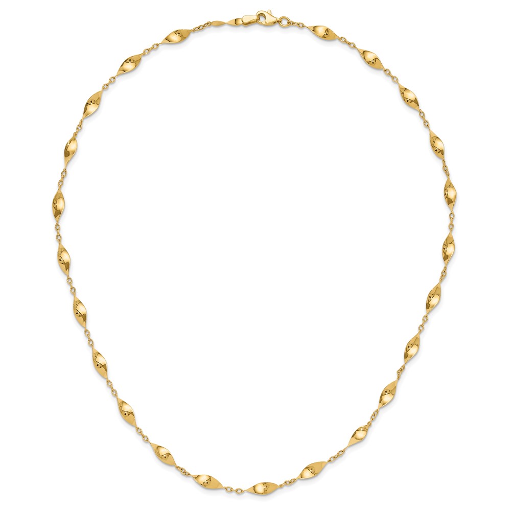 14K Polished Fancy Twisted Links 18 inch Necklace (SF3032-18)