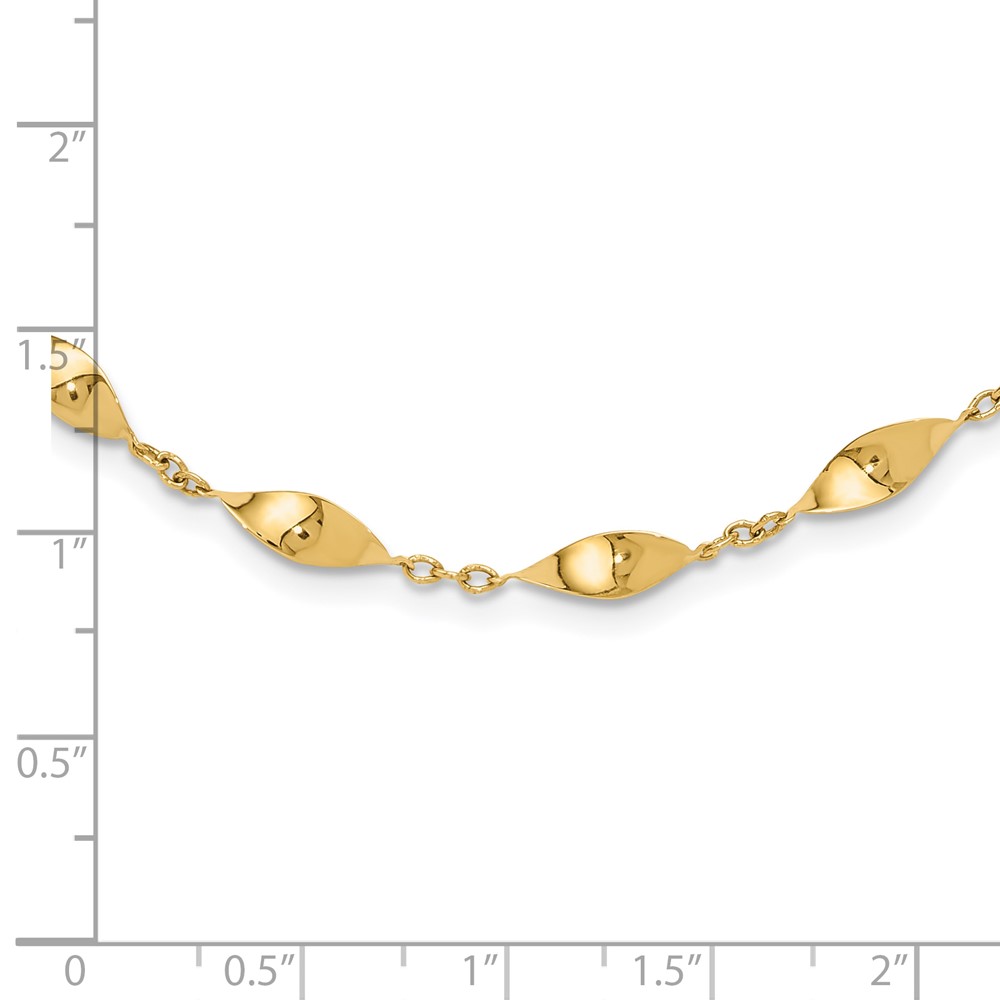 14K Polished Fancy Twisted Links 18 inch Necklace (SF3032-18)