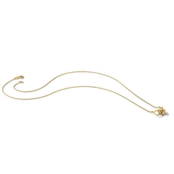 14K Polished Bee and Circle 17.5 inch Necklace