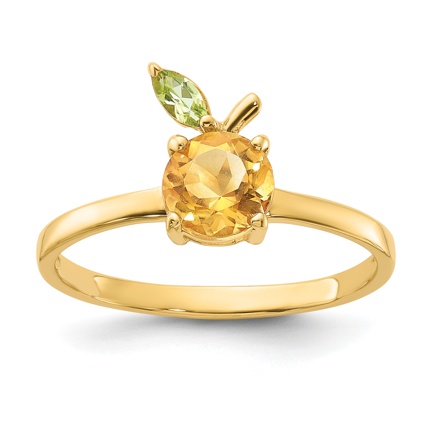 14K Gold Citrine and Peridot Orange Ring (SF3070R)