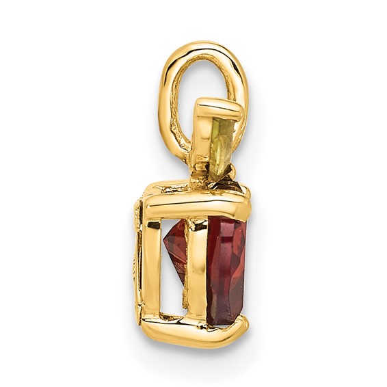 14K Heart-shaped Garnet and Peridot Apple Pendant