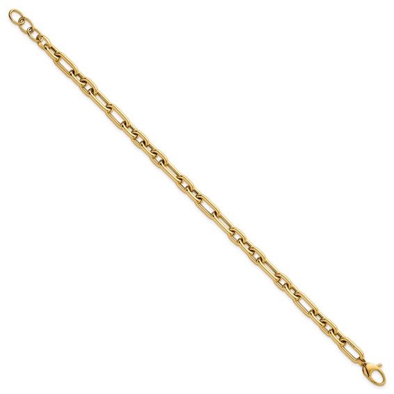 14k Polished 5.8mm Lightweight Fancy Open Link 7.5 inch Bracelet Plus 0.5 inch Extender