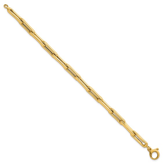 14k Polished 5.7mm Fancy Long Link 7.5 inch Bracelet