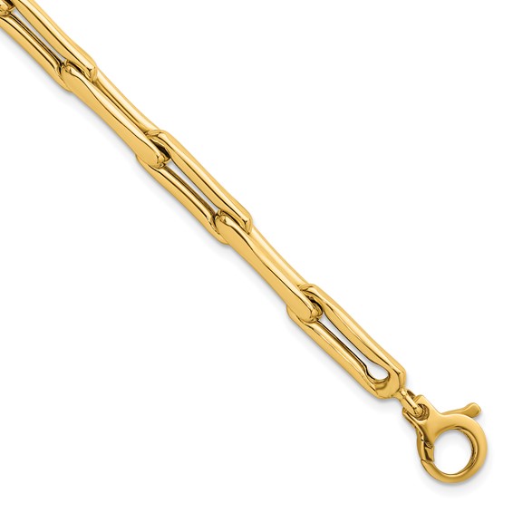 14k Polished 5.7mm Fancy Long Link 7.5 inch Bracelet