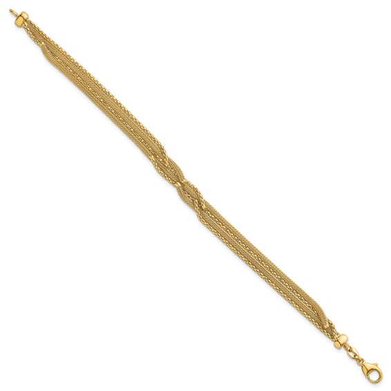 14K Textured Woven Mesh Fancy 7.5 inch Bracelet