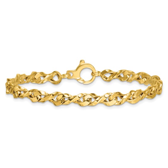 14k Polished 4.7mm Fancy Twisted Link 7.5 inch Bracelet