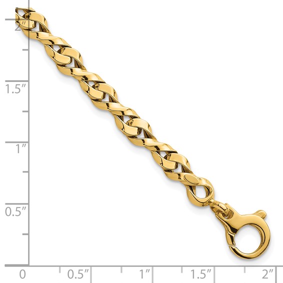 14k Polished 4.7mm Fancy Twisted Link 7.5 inch Bracelet