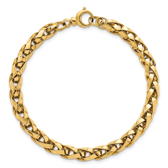 14k Polished 4.25mm Lightweight Fancy Link 7.5 inch Bracelet