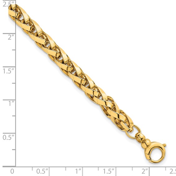 14k Polished 4.25mm Lightweight Fancy Link 7.5 inch Bracelet