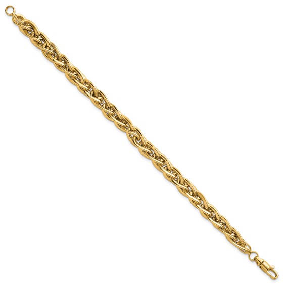 14k Polished 5.2mm Fancy Rope Link 7.5 inch Bracelet