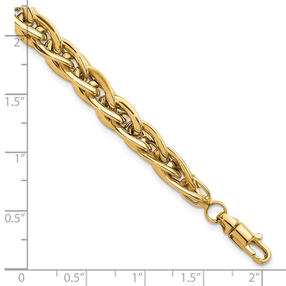14k Polished 5.2mm Fancy Rope Link 7.5 inch Bracelet