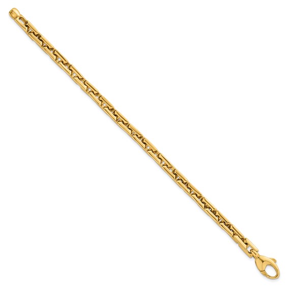 14k Polished 6.25mm Fancy Square Link 7.25 inch Bracelet