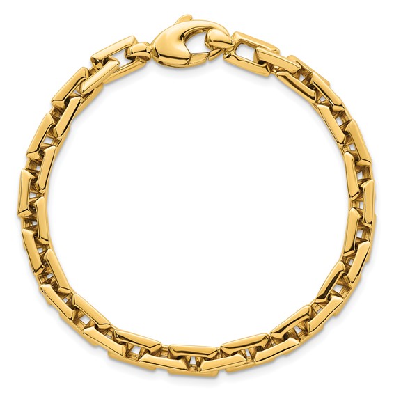 14k Polished 6.25mm Fancy Square Link 7.25 inch Bracelet