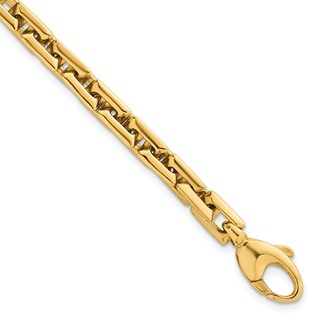 14k Polished 6.25mm Fancy Square Link 7.25 inch Bracelet