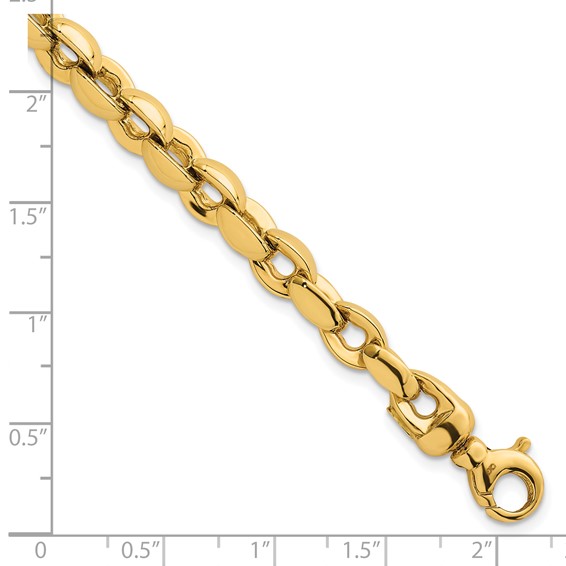 14k Polished 6.75mm Round Fancy Link 7.5 inch Bracelet