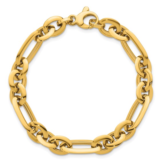 14k Polished 7.75mm Long Knife Edge Link 7.5 inch Bracelet