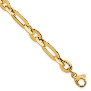 14k Polished 7.75mm Long Knife Edge Link 7.5 inch Bracelet