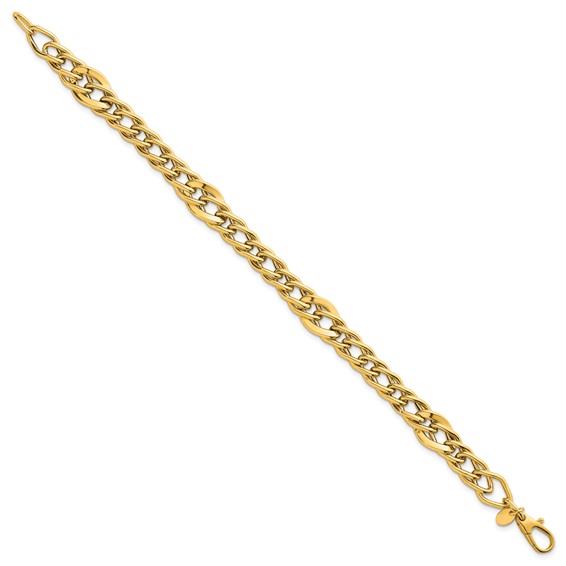 14k Polished Multi Graduated Curb Link 8 inch Bracelet
