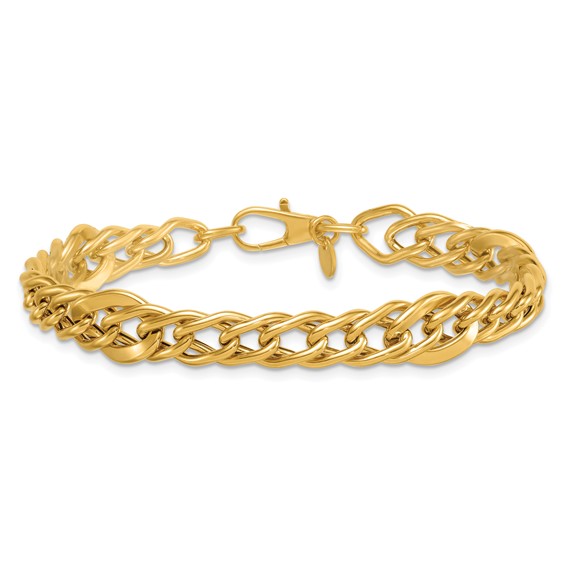 14k Polished Multi Graduated Curb Link 8 inch Bracelet