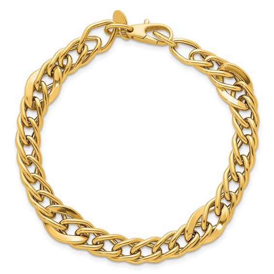 14k Polished Multi Graduated Curb Link 8 inch Bracelet