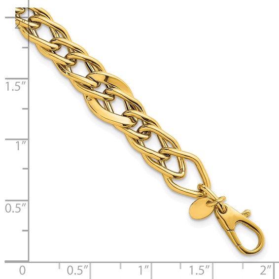 14k Polished Multi Graduated Curb Link 8 inch Bracelet