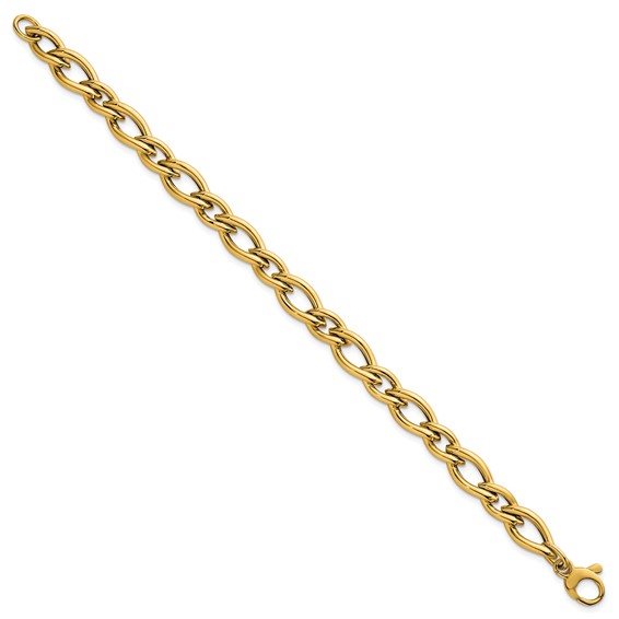 14k Polished 6.8mm Fancy Twist Link 7.5 inch Bracelet