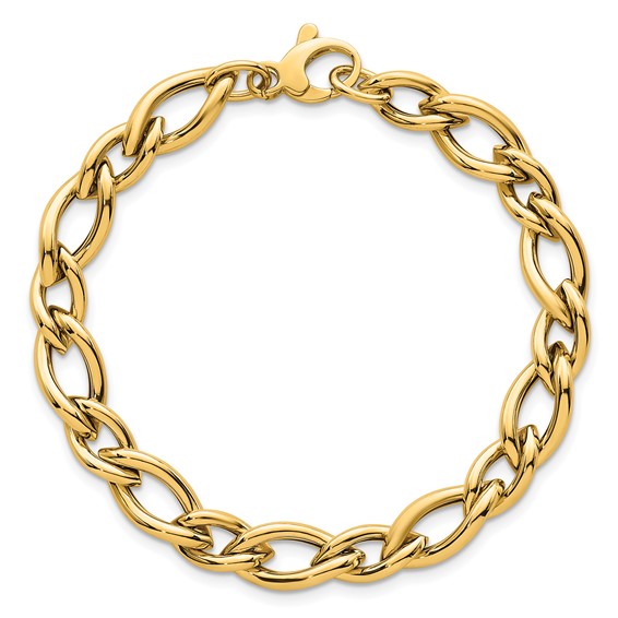 14k Polished 6.8mm Fancy Twist Link 7.5 inch Bracelet