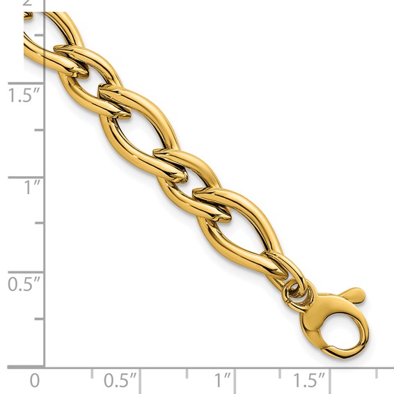 14k Polished 6.8mm Fancy Twist Link 7.5 inch Bracelet