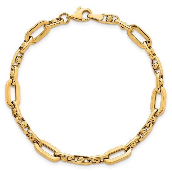14k Polished 5.75mm Fancy Open Link 7.25 inch Bracelet