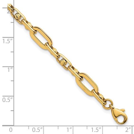 14k Polished 5.75mm Fancy Open Link 7.25 inch Bracelet