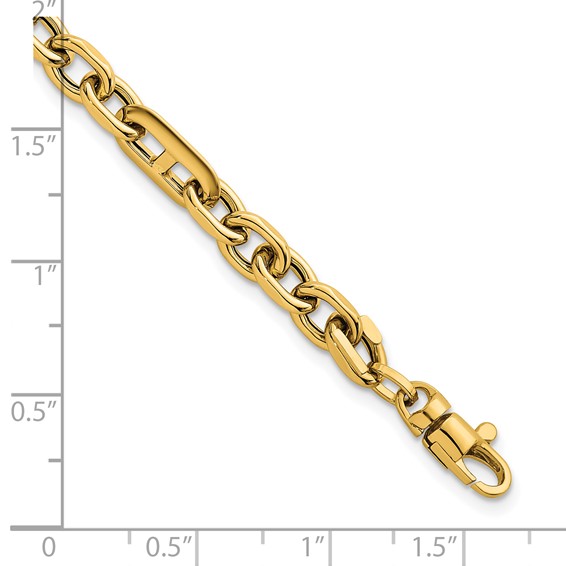 14k Polished 5.7mm Oval and Anchor Link 7.5 inch Bracelet
