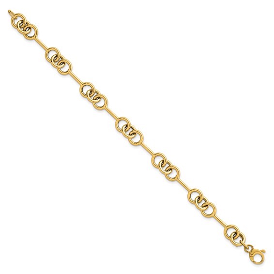14k Polished 8.4mm Fancy Link 7.5 inch Bracelet