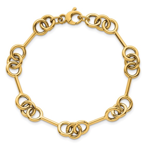 14k Polished 8.4mm Fancy Link 7.5 inch Bracelet